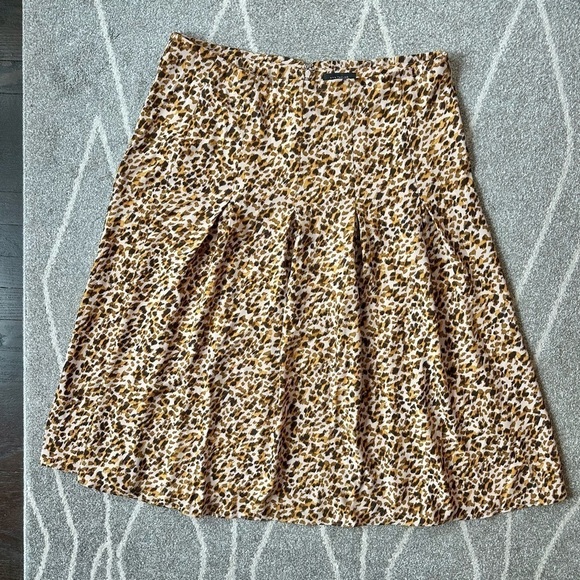 Ann Taylor Blush Pink Leopard Print A-line Full Skirt - Picture 1 of 4